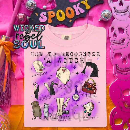 How to recognize a witch purple - DTF TRANSFER ; 90s throwback Collab NDC/MMDD
