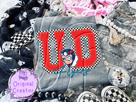 Flyers checkered - DTF TRANSFER (GLD925)