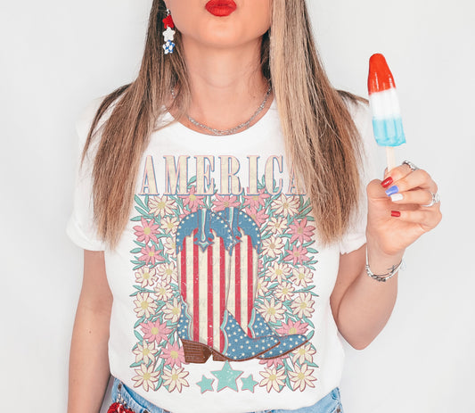 America cowboy boots - DTF TRANSFER (AGCM)
