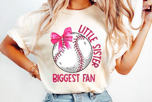 Little sister biggest fan baseball - DTF TRANSFER (TUA)