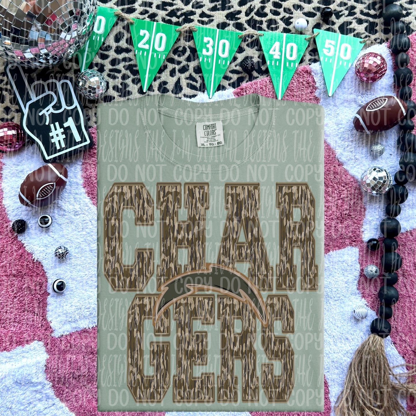 Chargers - mascot camo - DTF TRANSFER (JMD)