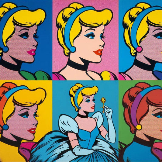 Slipper princess Grid Color Pop Art-DTF TRANSFER (WFD M25)