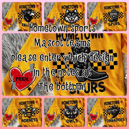 Hometown sports mascot football team w/ or w/o sleeves - DTF TRANSFER - (VDS)