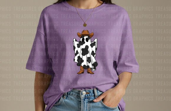 Ghost cow print Cowboy - DTF TRANSFER (CFD)