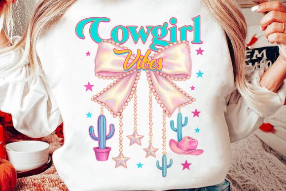 Cowgirl vibes bow-DTF TRANSFER (CFD)