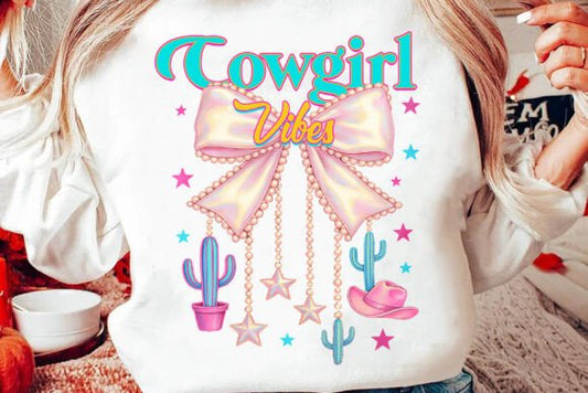Cowgirl vibes bow-DTF TRANSFER (CFD)