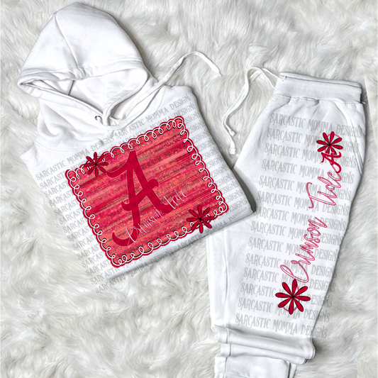 Crimson football framed - DTF TRANSFER (SMD AU25)