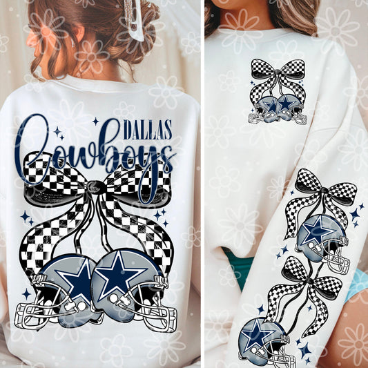 Cowboys - bow cherries football - DTF TRANSFER (MMD SEPT25)