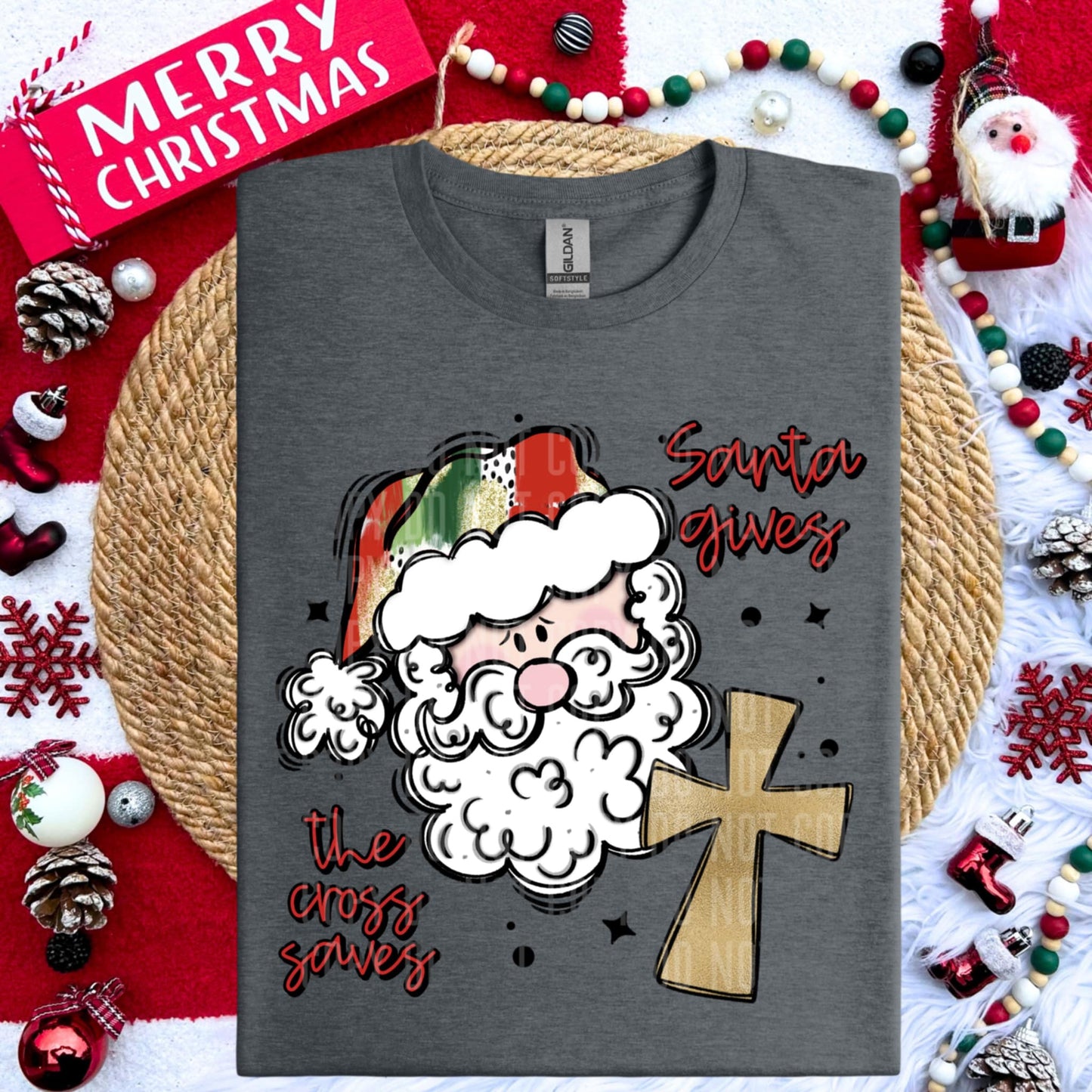 Santa gives- DTF TRANSFER (MG Xmas fundraiser)