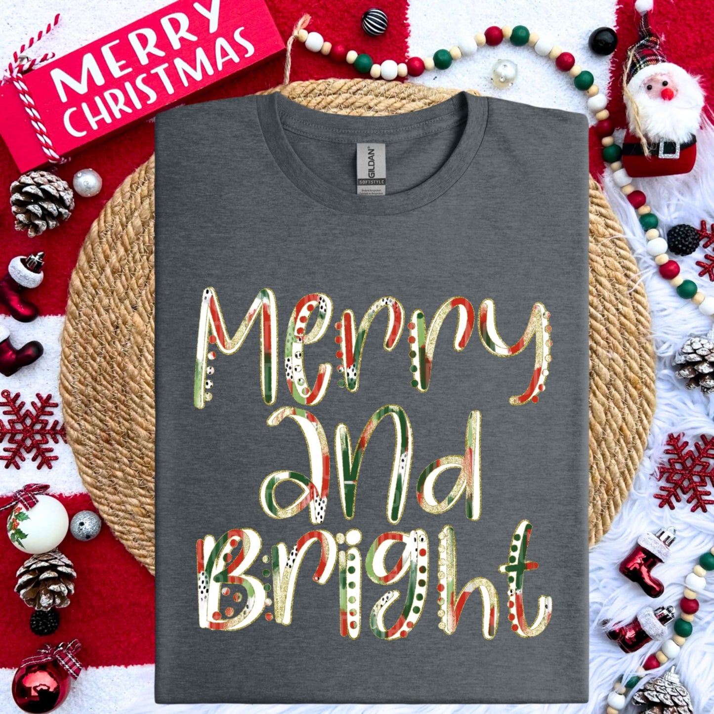 Merry and bright- DTF TRANSFER (MG Xmas fundraiser)