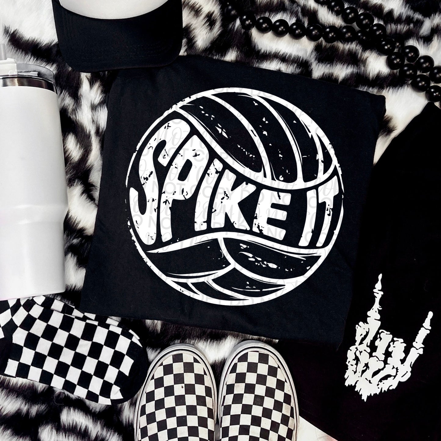 Spike it volleyball white - DTF TRANSFER (SSDa)