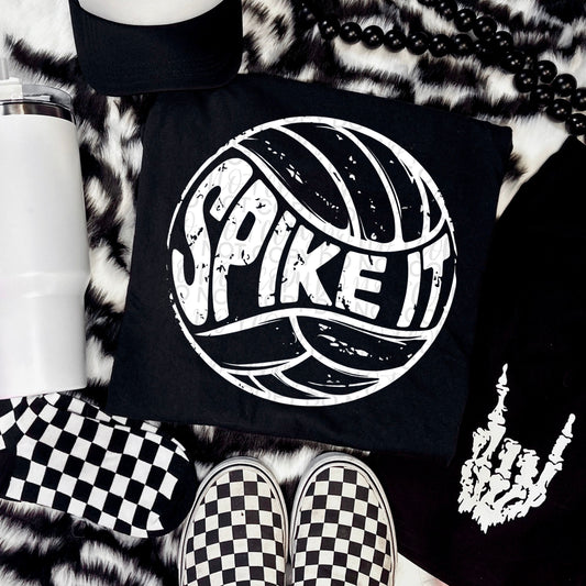 Spike it volleyball white - DTF TRANSFER (SSDa)