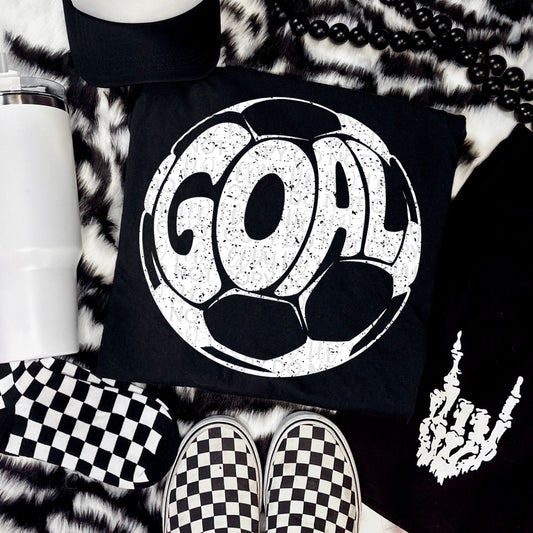 GOAL soccer white - DTF TRANSFER (SSDa)