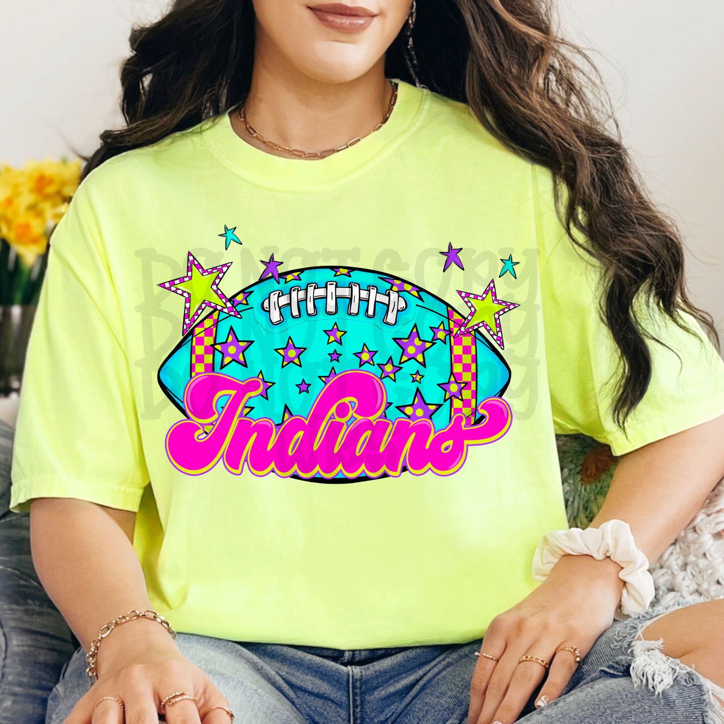 Bright Neon Football CHOOSE YOUR TEAM NAME - DTF TRANSFER (SCG JY25)