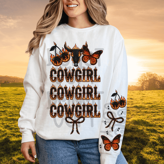 Cowgirl flames - DTF TRANSFER (WFD)