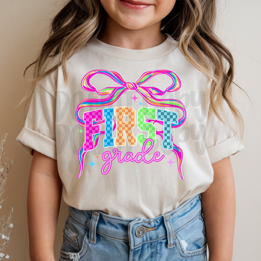First Grade girly bow coquette- DTF TRANSFER
