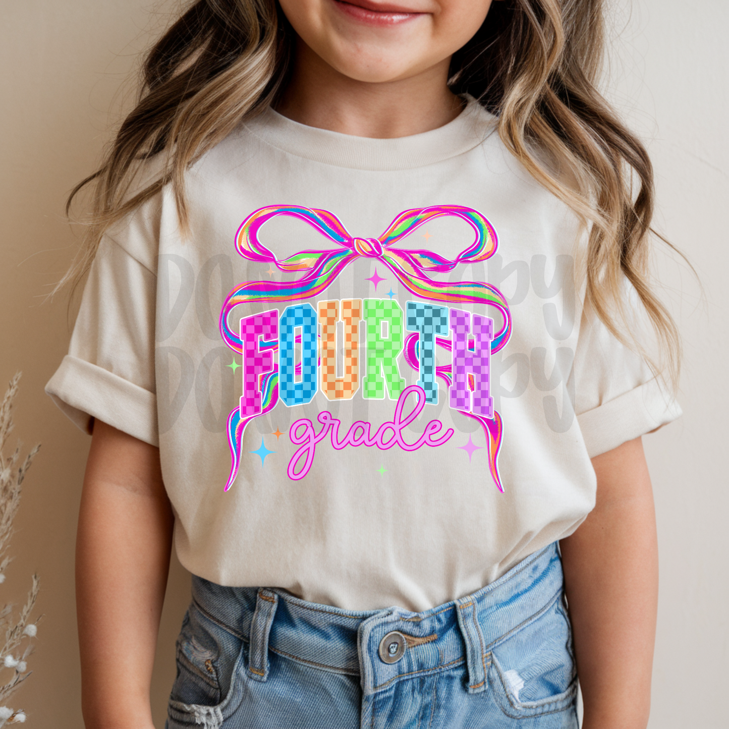 Fourth Grade girly bow coquette- DTF TRANSFER