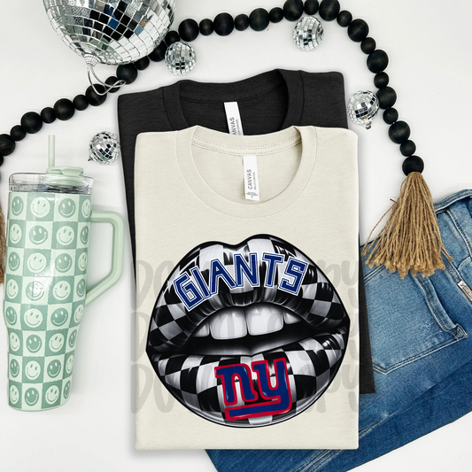Giants ; Checkered Lip - DTF TRANSFER (T4KD)