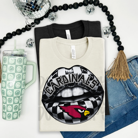Cardinals ; Checkered Lip - DTF TRANSFER (T4KD)
