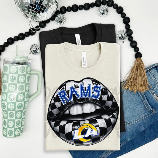 Rams ; Checkered Lip - DTF TRANSFER (T4KD)