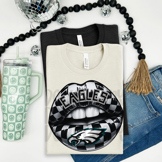 Eagles ; Checkered Lip - DTF TRANSFER (T4KD)