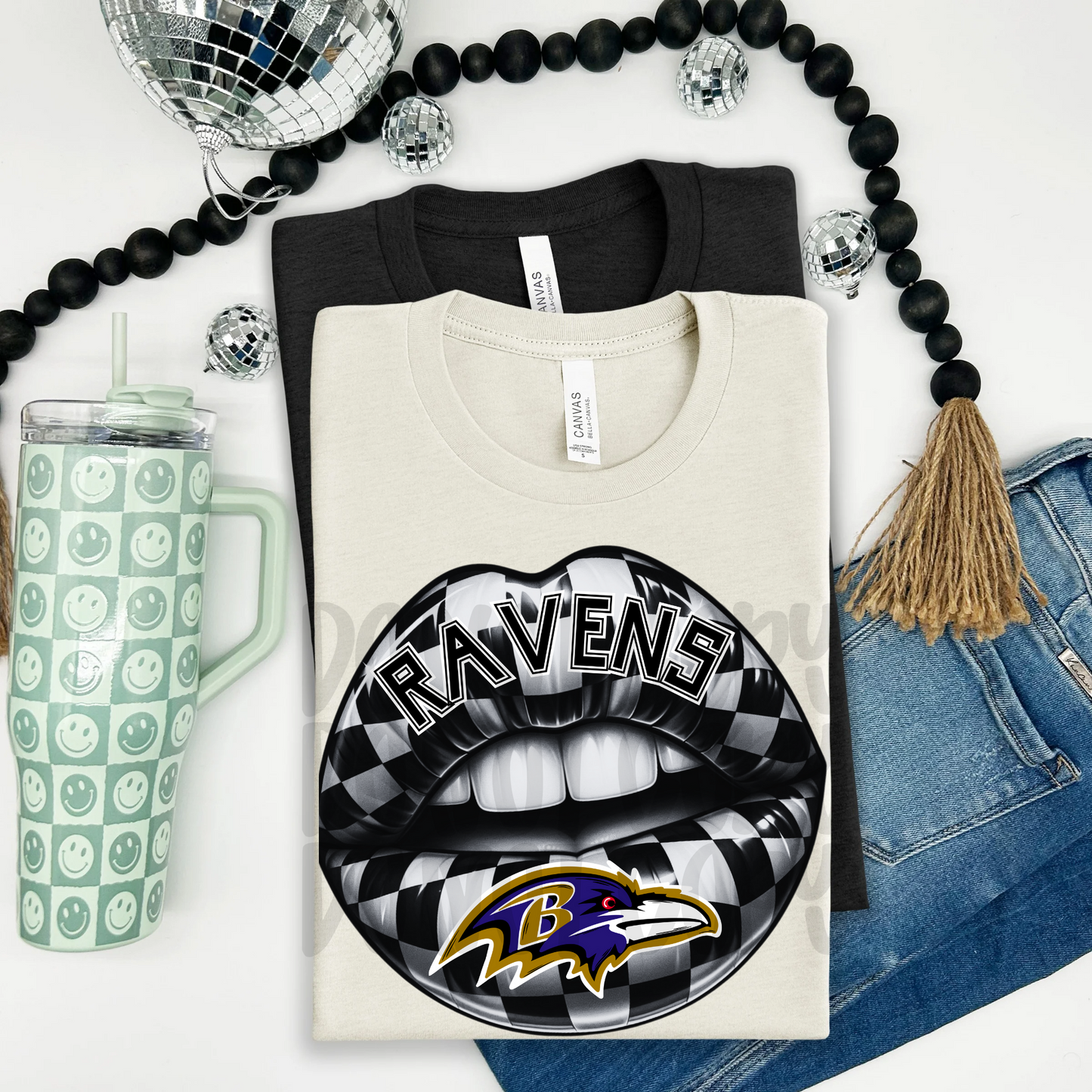 Ravens ; Checkered Lip - DTF TRANSFER (T4KD)