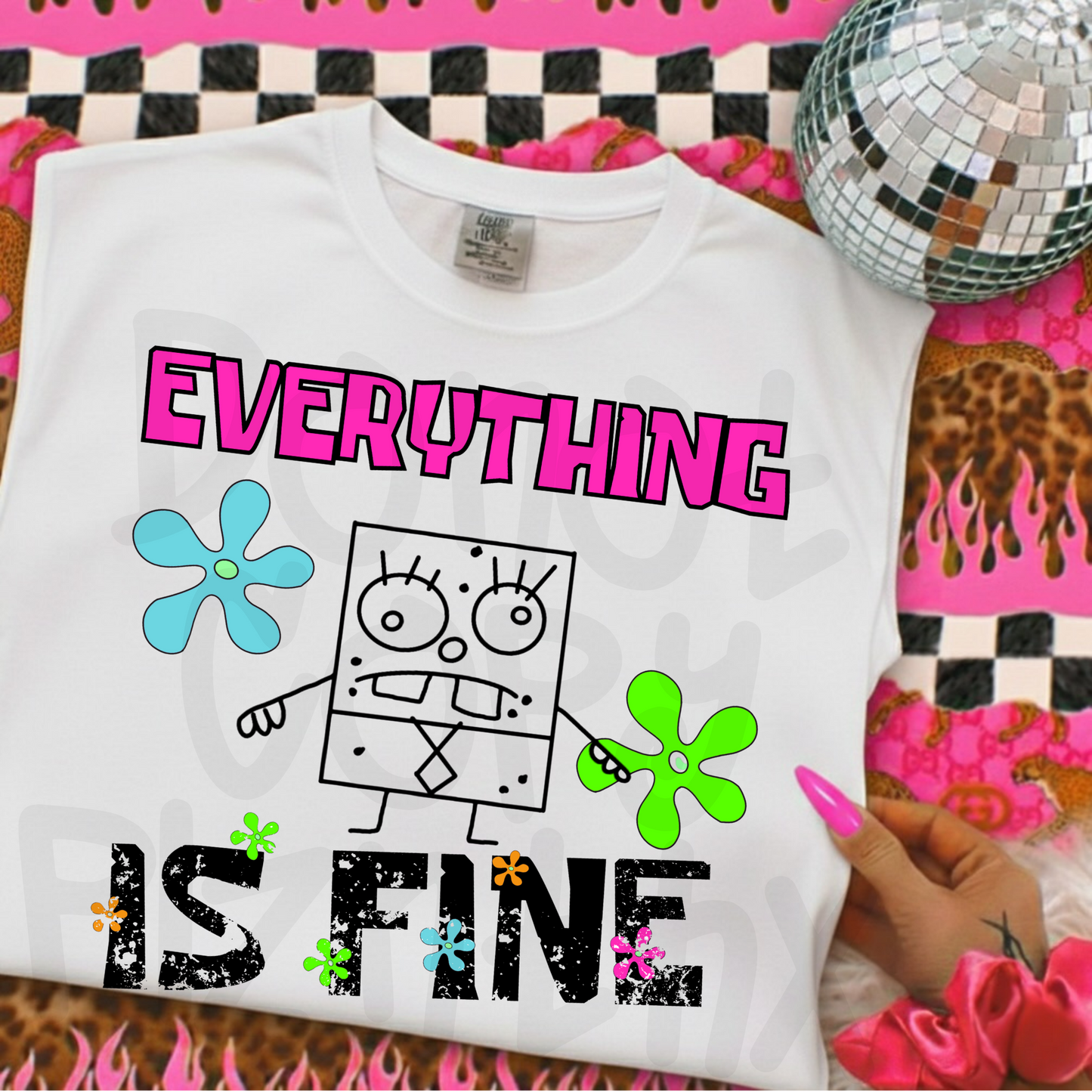 Everything is fine sponge - (DTF TRANSFER) PVC