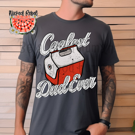 Coolest Dad ever WHITE - DTF TRANSFER (CCD)
