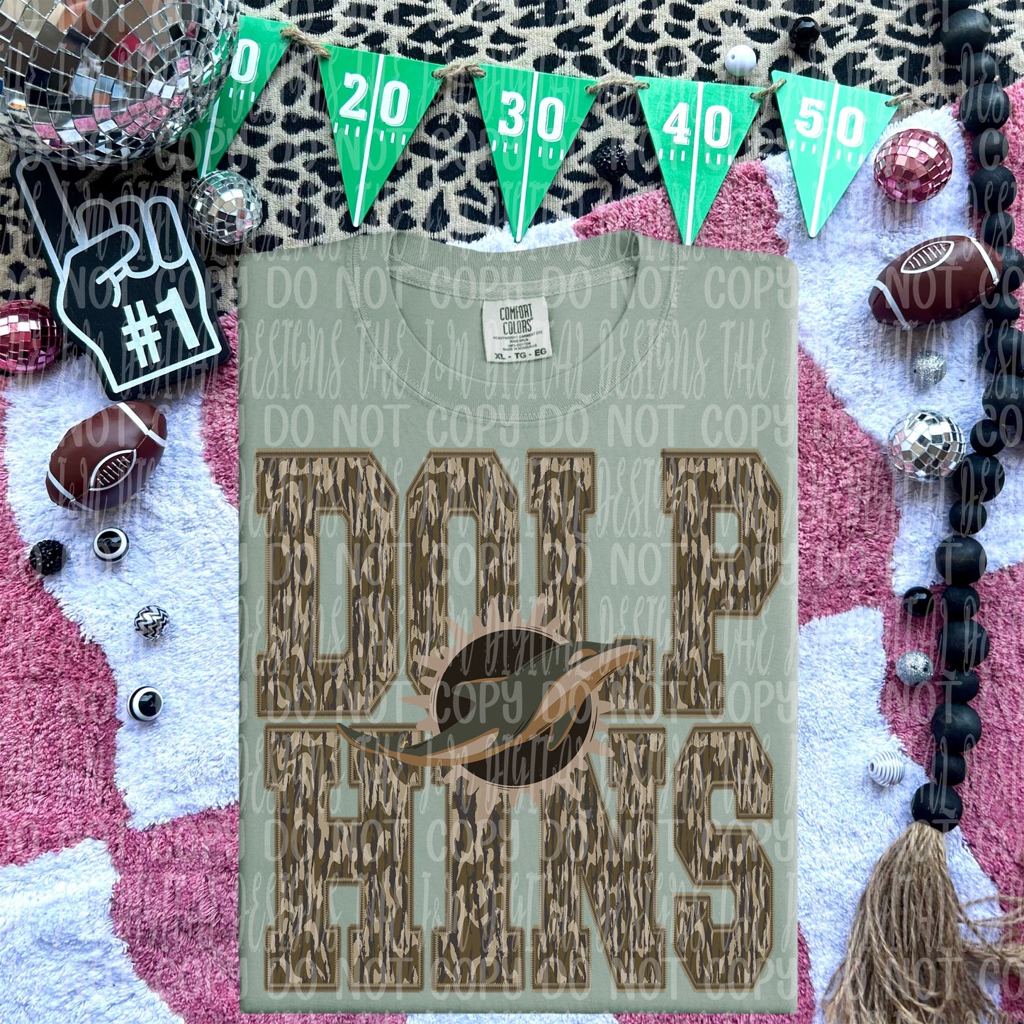 Dolphins - mascot camo - DTF TRANSFER (JMD)