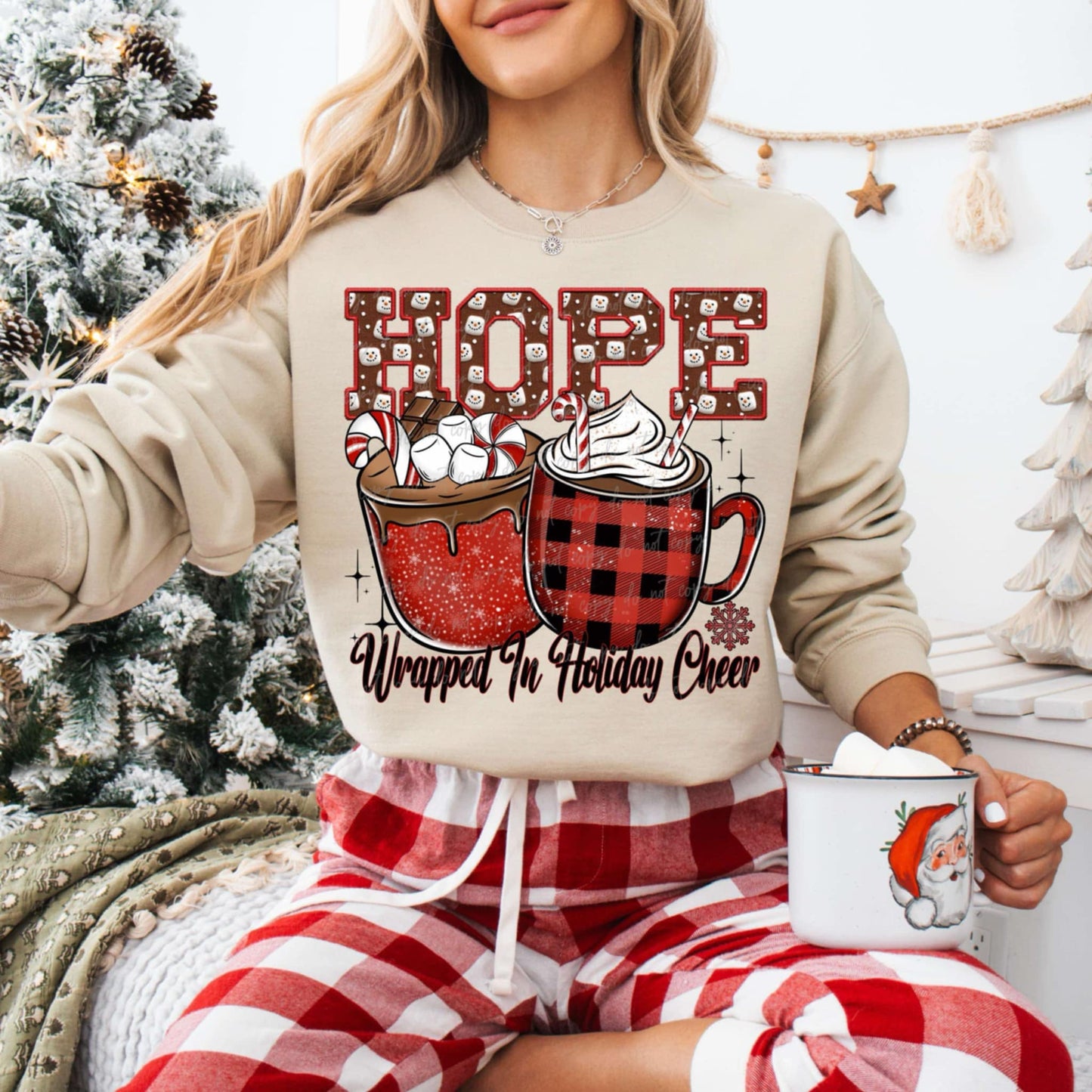Hope wrapped in holiday cheer- DTF TRANSFER (MG Xmas fundraiser)