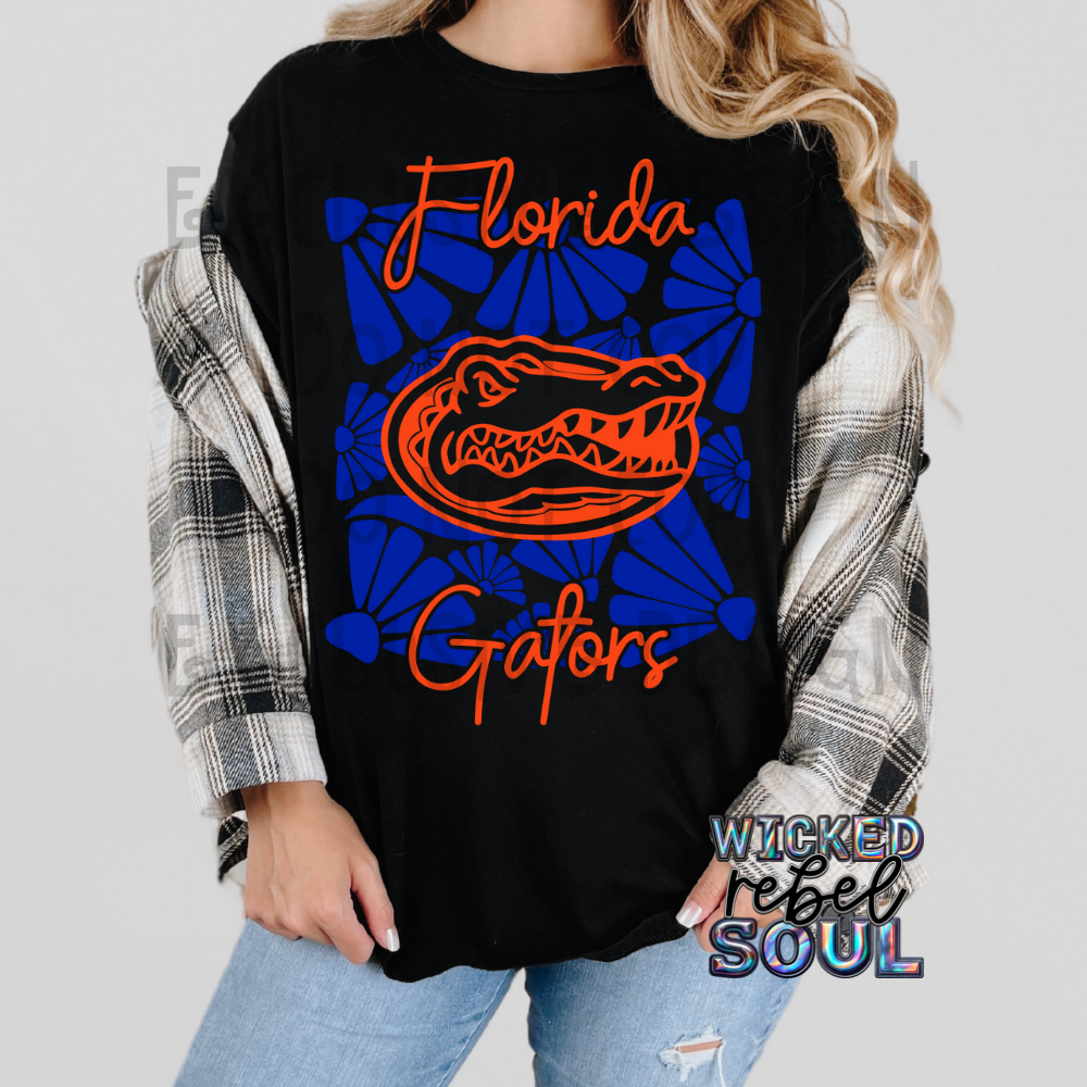FOOTBALL TEAMS ; Retro groovy flowers EXCLUSIVE - DTF TRANSFER