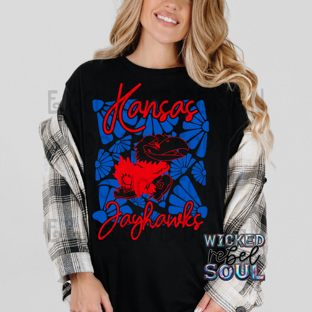 FOOTBALL TEAMS ; Retro groovy flowers EXCLUSIVE - DTF TRANSFER