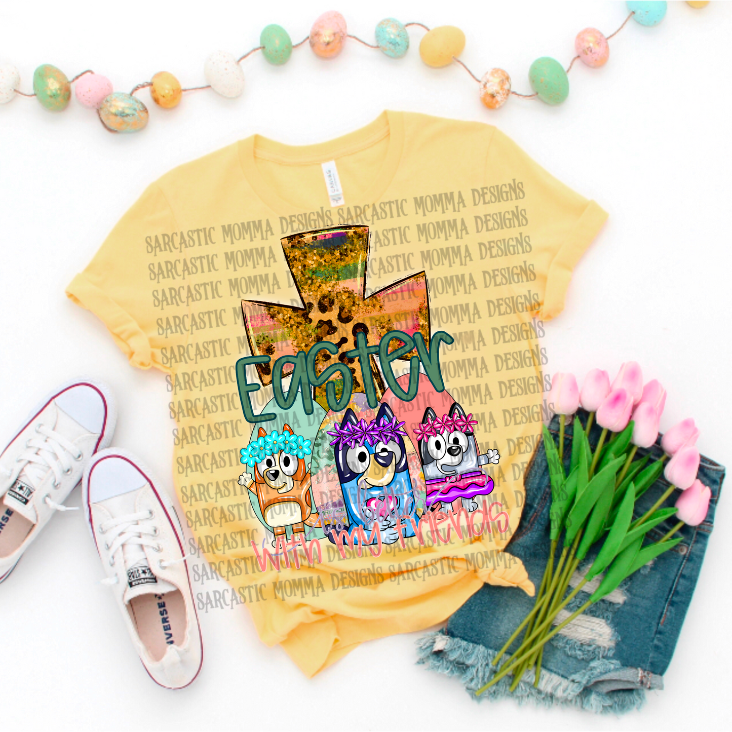 Easter is better with my friends Blue Pups-DTF TRANSFER (SMD)