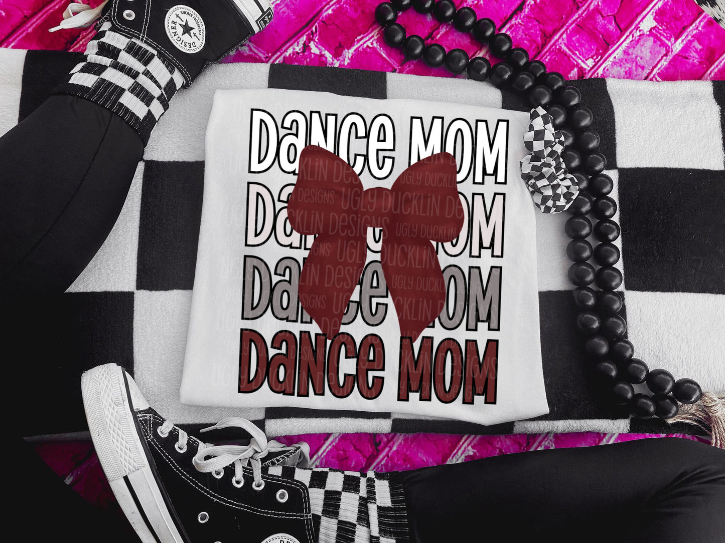 Dance Mom w/ Bow *CHOOSE YOUR COLOR*- DTF TRANSFER (UDD)
