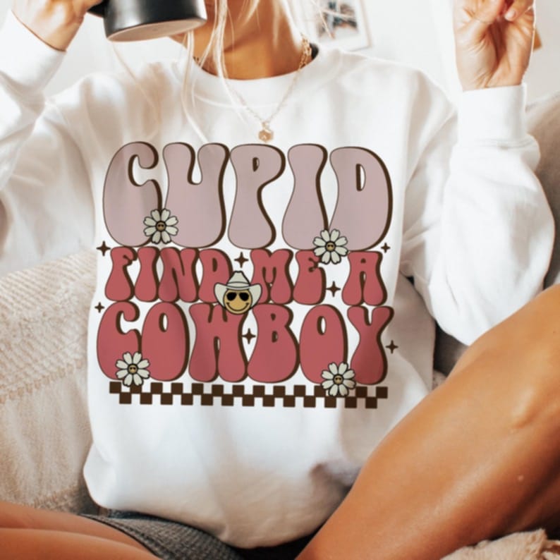 Cupid find me a cow boy- DTF TRANSFER (ULF)