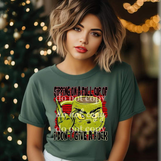 Sipping on a full cup of UNCENSORED grouch - DTF TRANSFER ONLY (RHD)