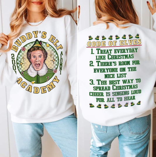 Elf Academy - front & back - DTF TRANSFER (GRAVITEE)