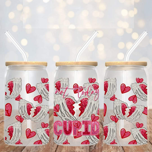 Not Today Cupid Skellie hands - UV dtf wrap 16oz libbey : TED