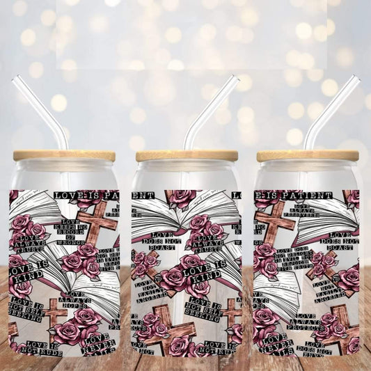 Love Is Faith - UV dtf wrap 16oz libbey : TED