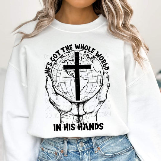 He's got the whole world in his hands Jesus - DTF TRANSFER (KD collab)