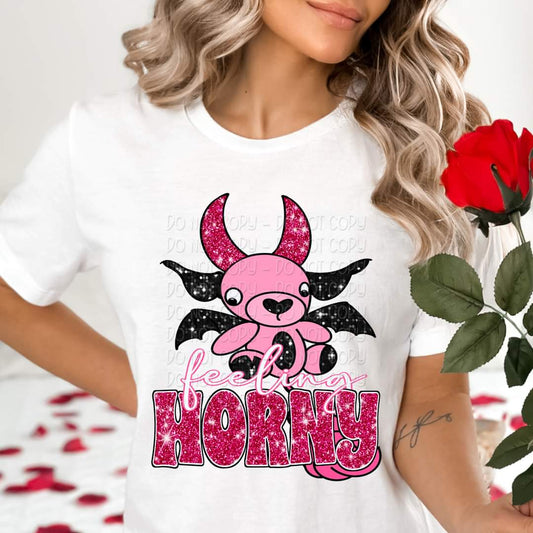 Feeling horny faux sequin - DTF TRANSFER (KD collab)