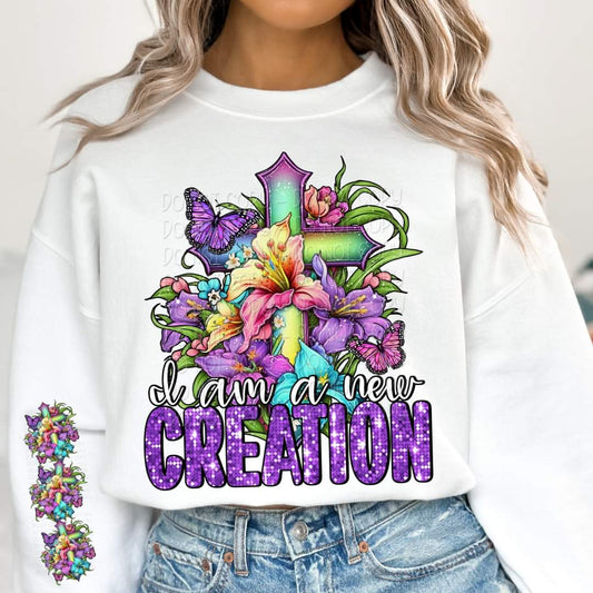 I am a new creation faith cross - DTF TRANSFER (KD collab)
