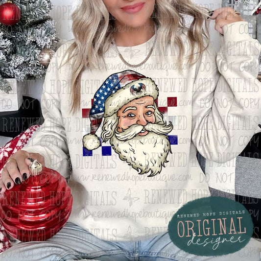 American Santa with eagle - DTF TRANSFER (KD collab)