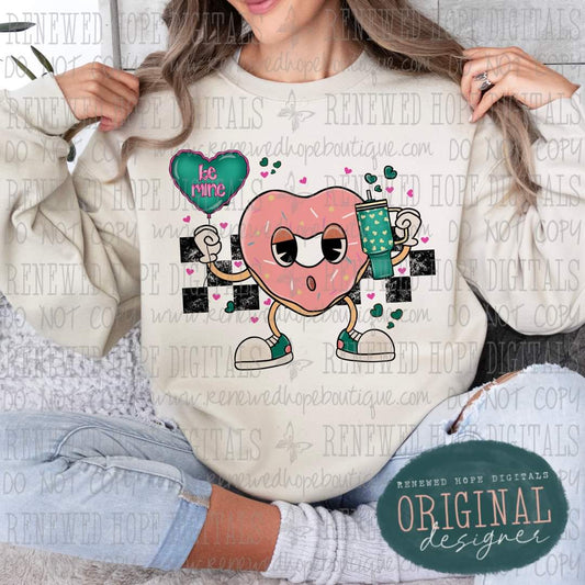 Be Mine heart donut - DTF TRANSFER (KD collab)