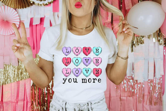 Love you more hearts COLORFUL - DTF TRANSFER (TED/TDD)