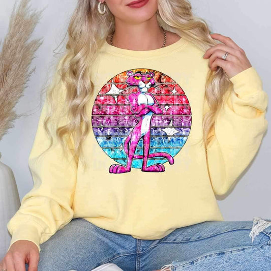 Pink cat distressed - DTF TRANSFER (SSDD/CST/RHD throwback cartoons)