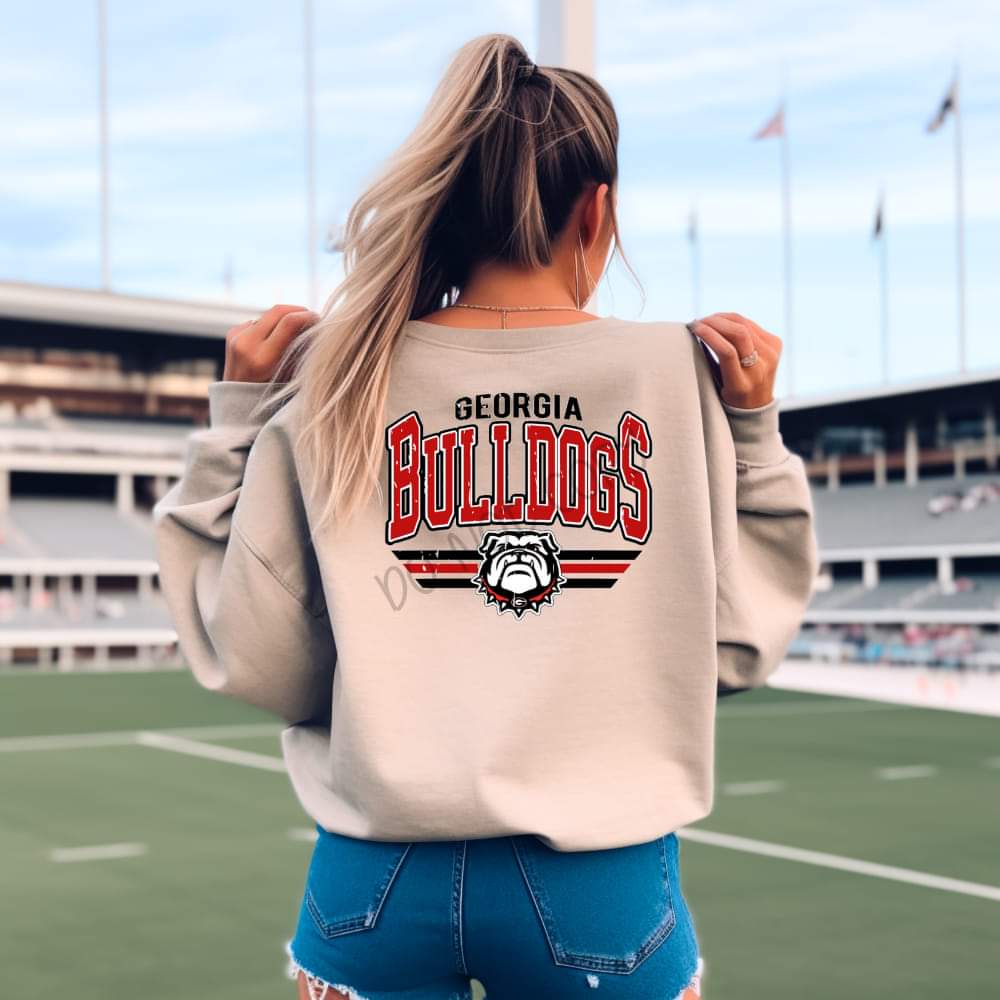 GA Bulldogs mascot distressed - DTF TRANSFER