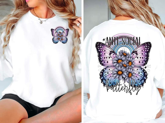 Anti social butterfly - DTF TRANSFER (FDC)