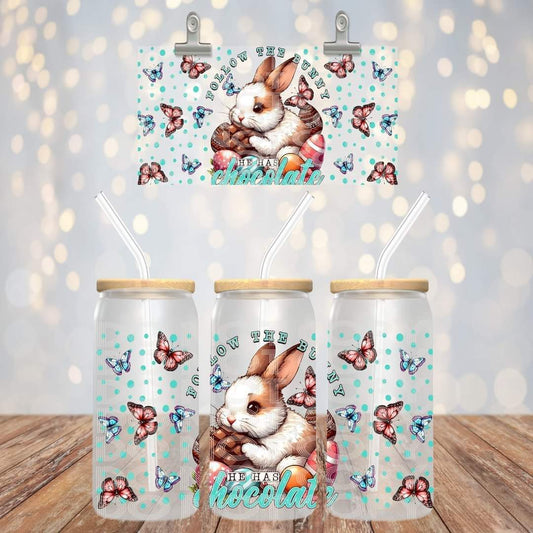 Follow The Bunny - UV dtf wrap 16oz libbey : TED
