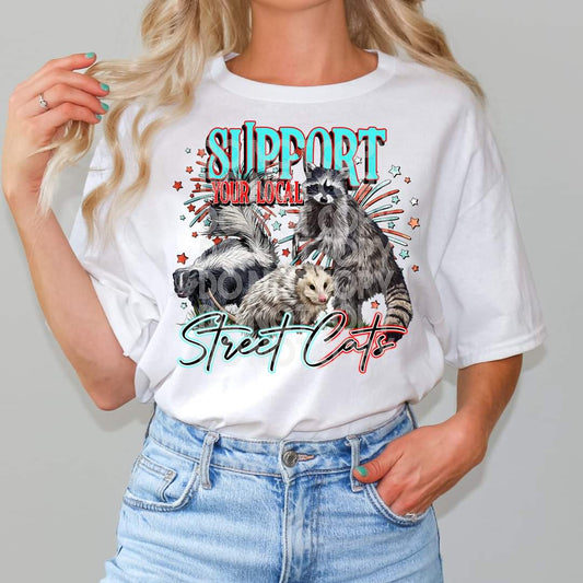 Support your local street cats raccoon possum skunk - DTF TRANSFER (SSDD)